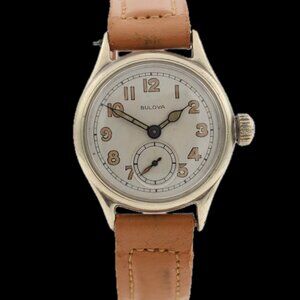 Vintage Bulova Military Style Men's Mechanical Wristwatch 10 AK Steel & Chrome